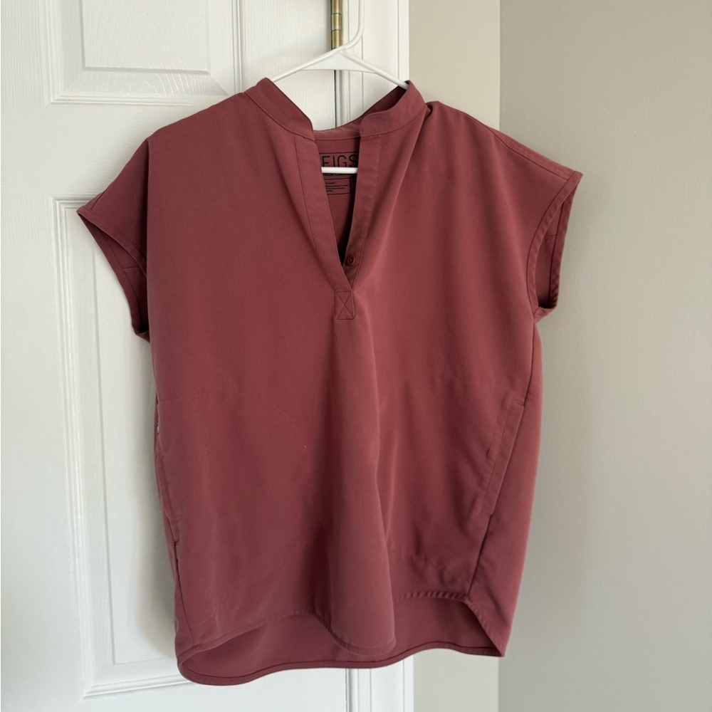 FIGS Mauve Rafaela - Mandarin Collar Scrub Top